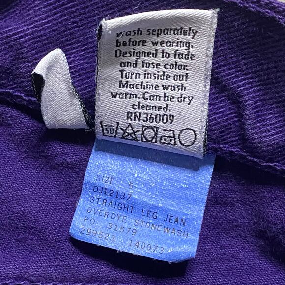 90s Calvin Klein Straight Leg Purple Jeans Size 5 Small - Picture 6 of 9
